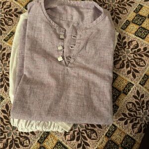 Kids Purple Checkered kameez and white shlwar